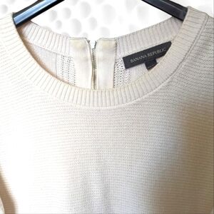 Banana Republic| Knitted Sweater Cream Shirt Long Sleeves Zipper |Size: Medium